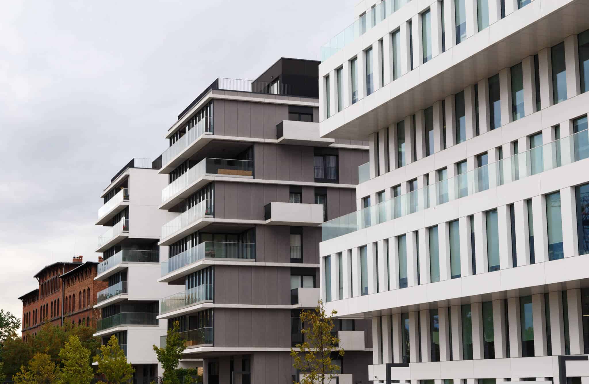 Facades of modern apartment buildings
